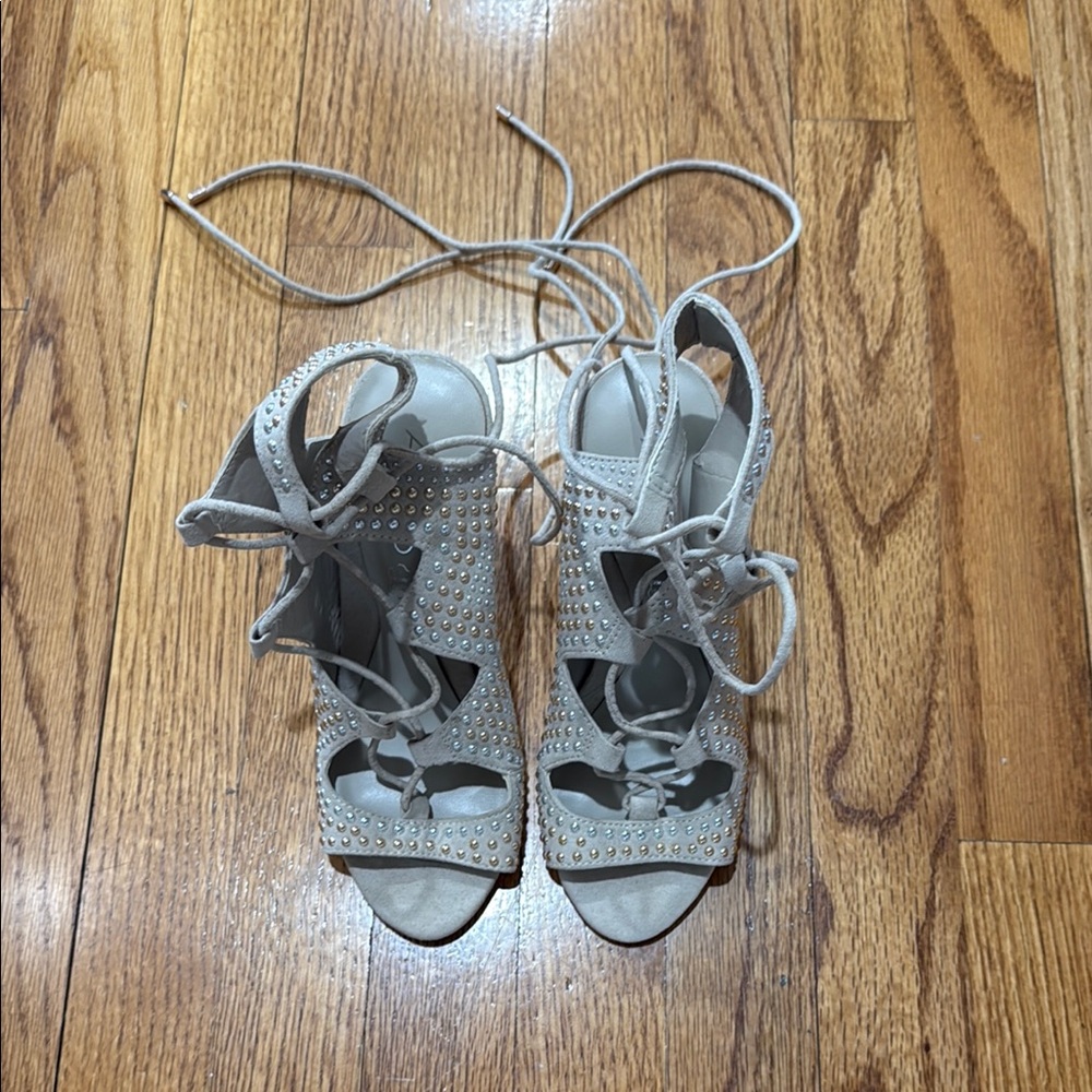 Elegant Gray Studded Women's Sandals